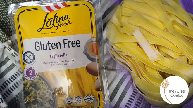 GF Latina Fresh Tagliatelle pasta packet and dry pasta